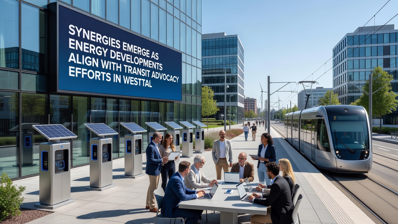Community meeting in Westtal where residents review plans for solar-powered transit hubs